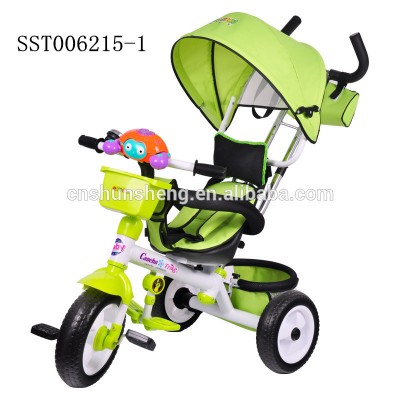 Cartoon newest style baby tricycle with tent . best gift for kids