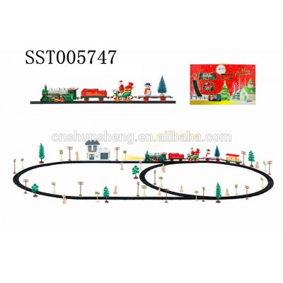 New electrical Christmas Play Train Railways toys for kids Plastic Truck Toys